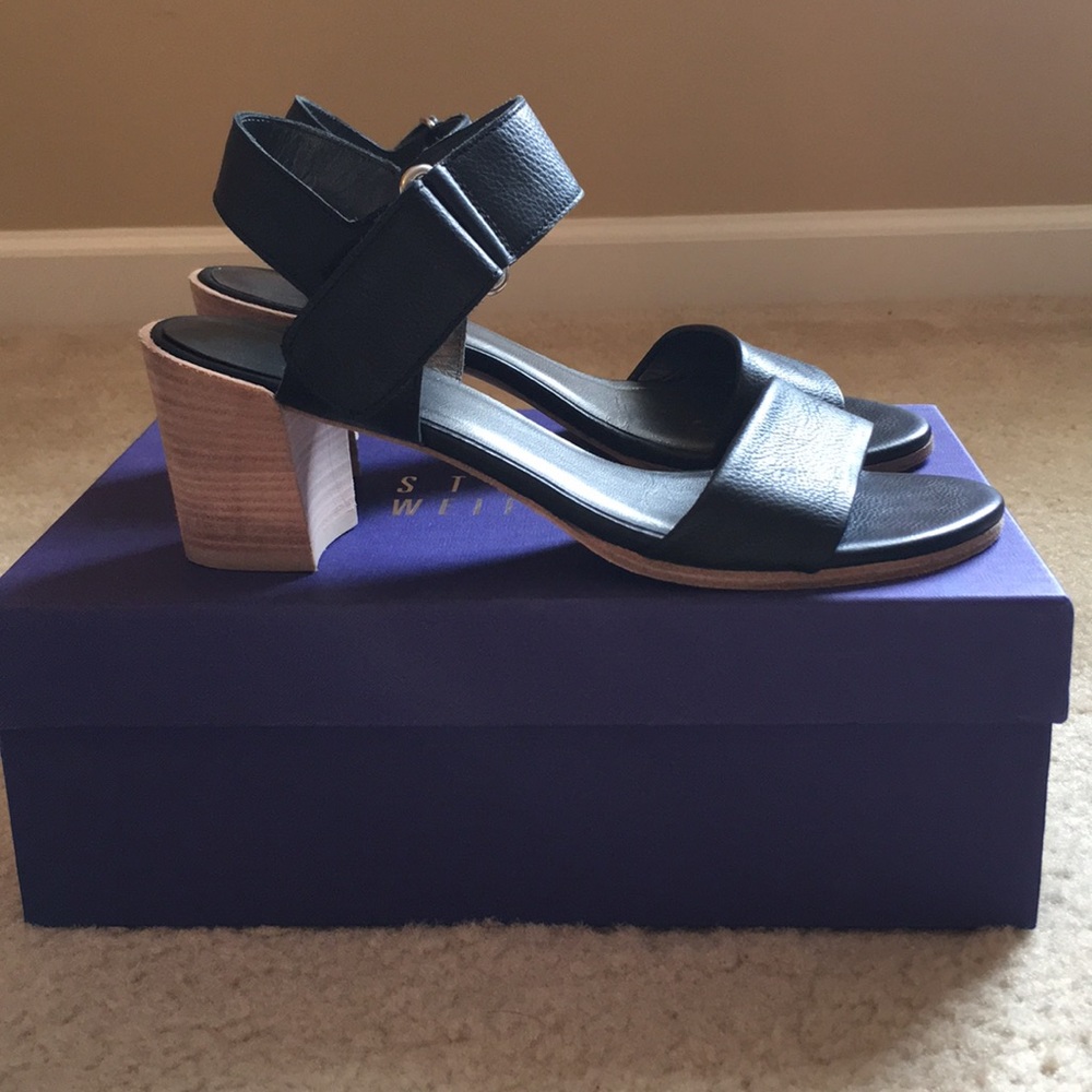 Stuart Weitzman Broadband Nero Sport Calf sandals